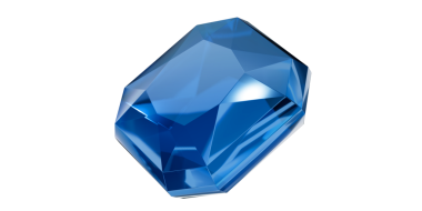 Şeffaf arkaplanda Sapphire Mücevheri, mavi değerli elmas izole.