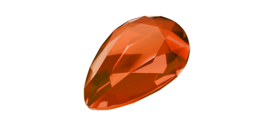 Şeffaf arkaplanda Amber Mücevheri, turuncu değerli elmas izole.