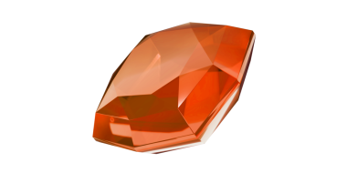 Şeffaf arkaplanda Amber Mücevheri, turuncu değerli elmas izole.