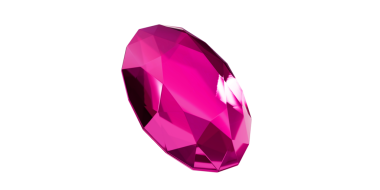 Şeffaf arkaplanda turmalin mücevher, izole edilmiş pembe elmas..