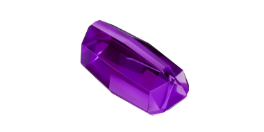 Şeffaf arka planda Ametist Mücevheri, mor değerli elmas izole.