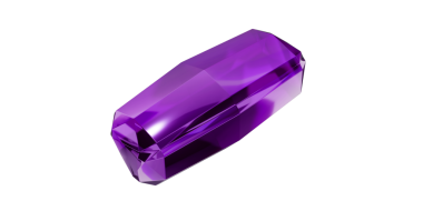 Şeffaf arka planda Ametist Mücevheri, mor değerli elmas izole.