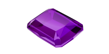 Şeffaf arka planda Ametist Mücevheri, mor değerli elmas izole.