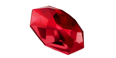 Şeffaf arkaplanda Ruby Gem, izole edilmiş kırmızı mücevher.
