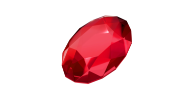 Şeffaf arkaplanda Ruby Gem, izole edilmiş kırmızı mücevher.