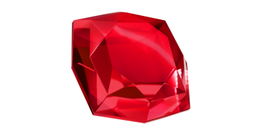 Şeffaf arkaplanda Ruby Gem, izole edilmiş kırmızı mücevher.