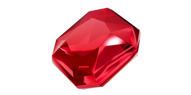 Şeffaf arkaplanda Ruby Gem, izole edilmiş kırmızı mücevher.
