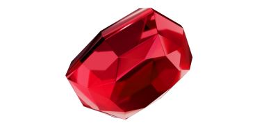 Şeffaf arkaplanda Ruby Gem, izole edilmiş kırmızı mücevher.