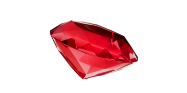Şeffaf arkaplanda Ruby Gem, izole edilmiş kırmızı mücevher.