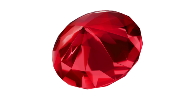 Şeffaf arkaplanda Ruby Gem, izole edilmiş kırmızı mücevher.