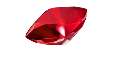 Şeffaf arkaplanda Ruby Gem, izole edilmiş kırmızı mücevher.