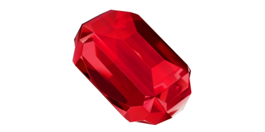Şeffaf arkaplanda Ruby Gem, izole edilmiş kırmızı mücevher.