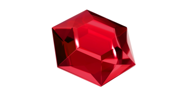 Şeffaf arkaplanda Ruby Gem, izole edilmiş kırmızı mücevher.