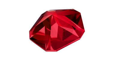 Şeffaf arkaplanda Ruby Gem, izole edilmiş kırmızı mücevher.