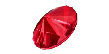 Şeffaf arkaplanda Ruby Gem, izole edilmiş kırmızı mücevher.