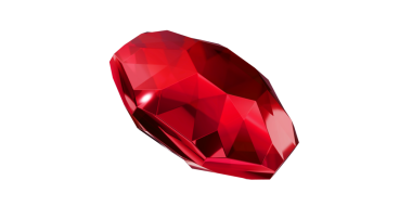 Şeffaf arkaplanda Ruby Gem, izole edilmiş kırmızı mücevher.