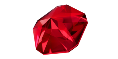 Şeffaf arkaplanda Ruby Gem, izole edilmiş kırmızı mücevher.