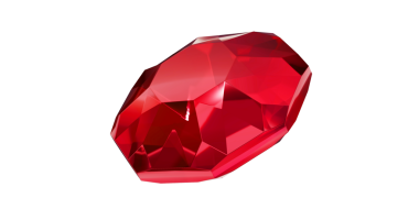 Şeffaf arkaplanda Ruby Gem, izole edilmiş kırmızı mücevher.