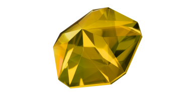 Şeffaf arkaplanda Topaz Mücevheri, izole edilmiş sarı değerli taş.
