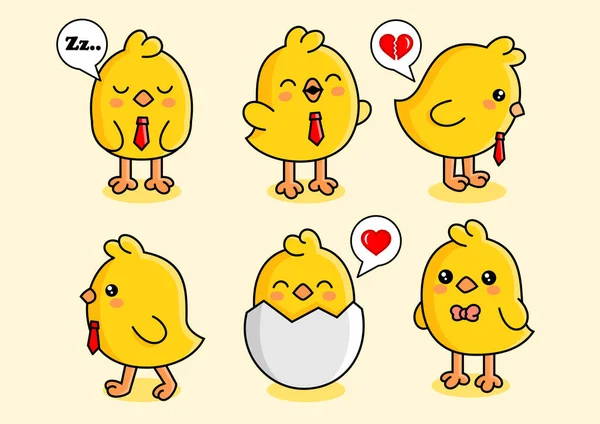 Cute Chick Mascot Vector Illustration Jogdíjmentes Stock Vektorok