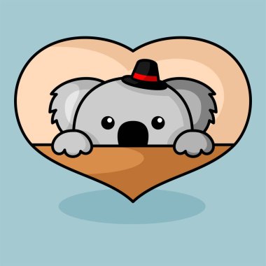 Tahtanın arkasındaki sevimli koala vektör illüstrasyonu. Bu resim yeterince büyük ve yeniden düzenlenebilir, resim tişörtler, posterler, dergiler ve daha fazlası için kullanılabilir..
