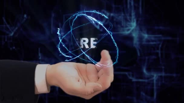 Boyalı Konsept Hologramı Gösteriyor Kovuldu Gelecekteki Teknoloji Ekranı Modern Kozmik — Stok video