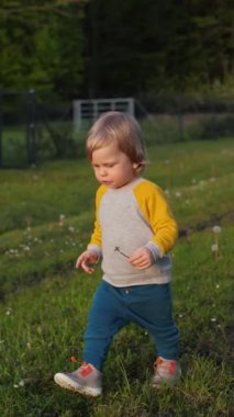 Neşeli bir bebek yeşil bir alanı keşfeder, çocuksu bir merak ve şevkle dolu bir arka planda, sizi sonsuz zevkli maceralara davet eder.