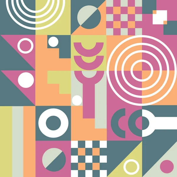 Abstraktní Geometrický Plakát Vzorem Jednoduchých Geometrických Tvarů Pastelu Digitální Grafiky Stock Obrázky