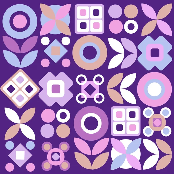 Abstract geometric poster with a pattern of simple geometric shapes in delicate colors. Digital graphics are suitable for interior decoration, book covers and textiles