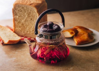 Herbal tea with linden and raspberry