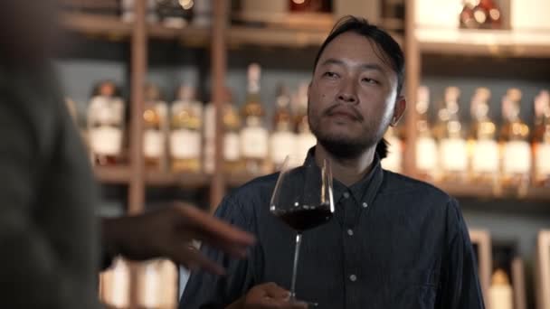 Night Club Concept Resolution Asian Business Men Having Meeting Restaurant — Stok video