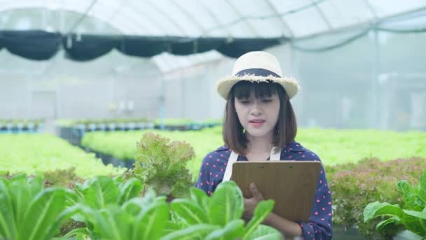 Concepto Agrícola Resolución Los Trabajadores Están Tomando Notas Sobre Crecimiento — Vídeos de Stock