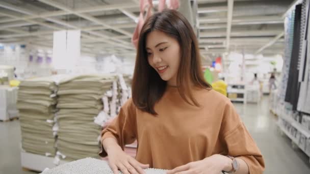 Nákupní Koncept Resolution Asijské Ženy Kupují Rohožku Nákupním Centru — Stock video