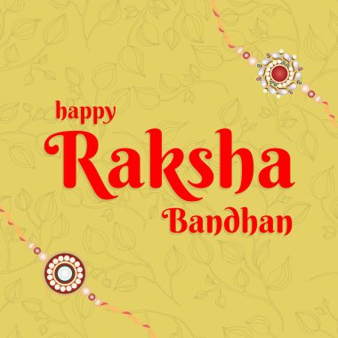 Kırmızı Typography ve Floral Rakhi Festive Vector Design ile Cesur Raksha Bandhan karşılama kartı