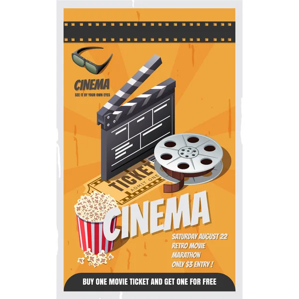 Achtergrond Poster Voor Een Film Film Strip Ticket Een Poster — Stockvector