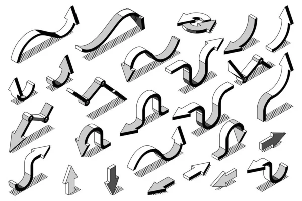 Simple Set Isometric Icons Insoles Black White Style Vector Format — Vector de stock