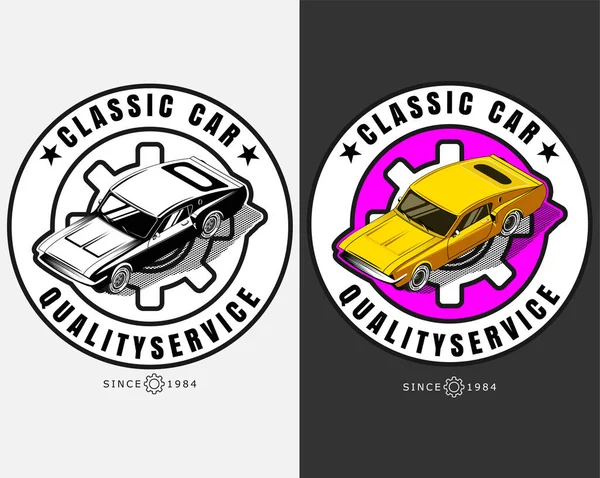 Zometrik Tarzda Klasik Araba Tasarım Logosu — Stok Vektör
