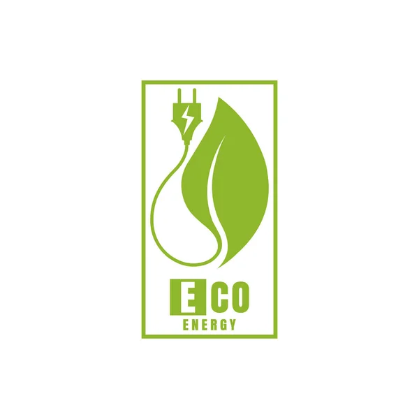 Logo Zielonej Energii Ekologicznej Białym Tle — Zdjęcie stockowe