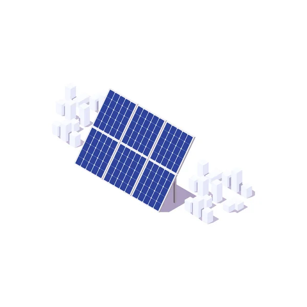 Painel Solar Isometria Sobre Fundo Branco — Fotografia de Stock