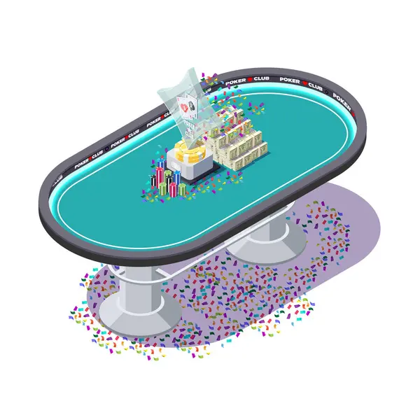 Poker Cup Tafel Het Een Overwinning Poker Het Einde Van — Stockvector