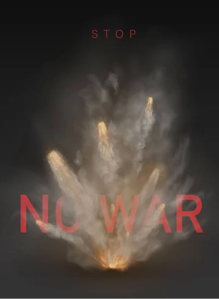 Concept Pas Guerre Explosion Traînée Fumée Bang Isolé Sur Fond — Image vectorielle