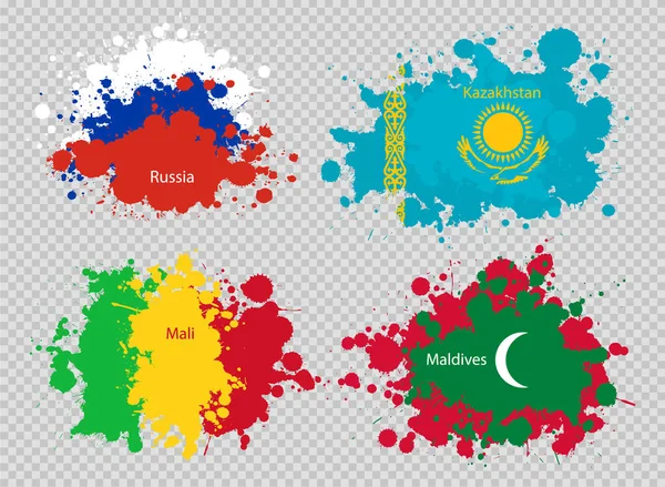 Barva Skvrna Vlajky Transparentní Pozadí Vektorová Ilustrace — Stockový vektor