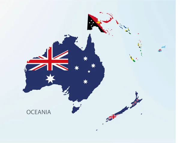 Mapa Oceánico Dividido Por Países Ilustración Vectorial Vectores de stock libres de derechos