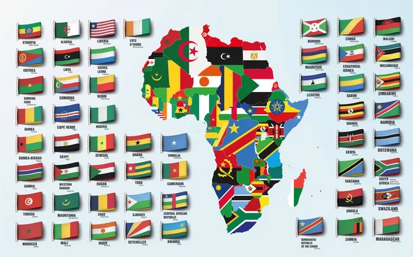 Mapa Afryki Podzielona Według Krajów Ilustracja Wektora Wektory Stockowe bez tantiem