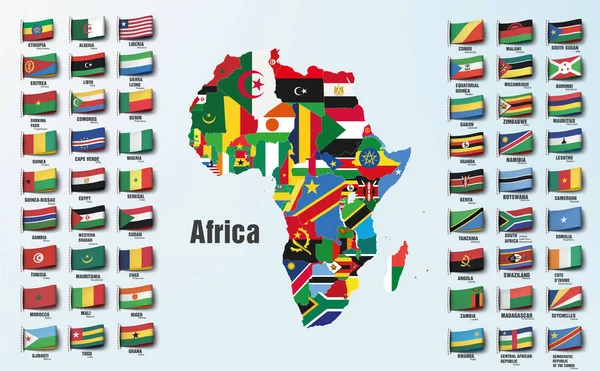 Карта Африки Поділена Країни Векторні Ілюстрації Стокова Ілюстрація