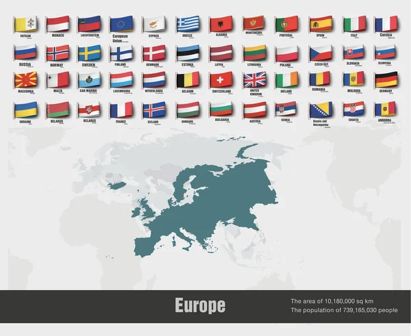 Europese Kaarten Verdeeld Landen Vectorillustratie Rechtenvrije Stockvectors