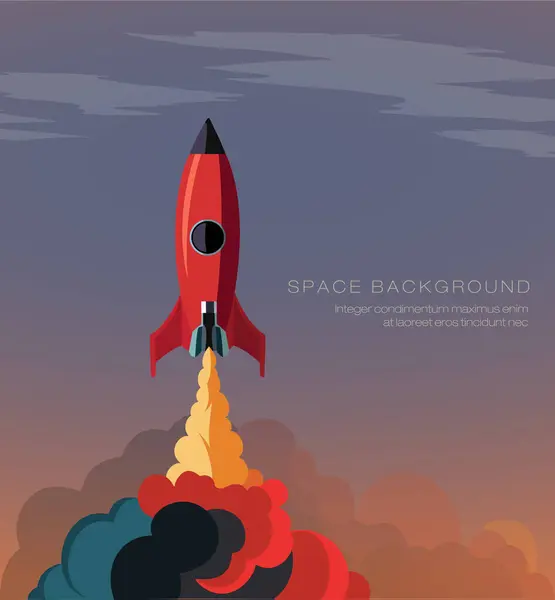 Smoke Launch Pad Shuttle Flies Space Vector Illustration Royalty Free Stock Illustrations