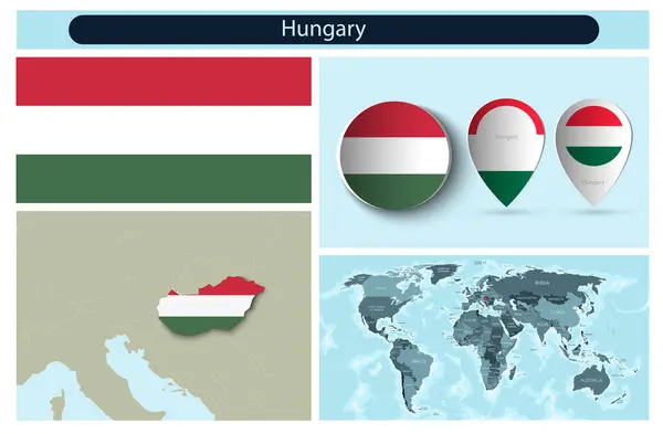 Térképekből Zászlókból Készült Politikai Infografikák Vektorillusztráció Stock Illusztrációk