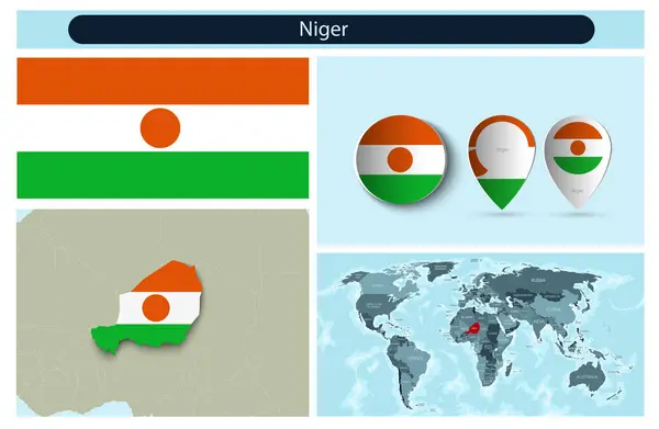 Infográficos Políticos Feitos Partir Mapas Bandeiras Ilustração Vetorial — Vetor de Stock