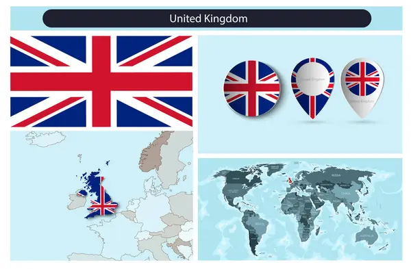 Infográficos Políticos Feitos Partir Mapas Bandeiras Ilustração Vetorial — Vetor de Stock